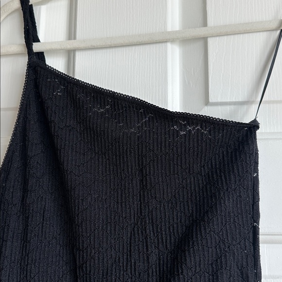 ZARA NWT Black One Shoulder Ribbed Knit Bodycon Romper Size S - Picture 4 of 11